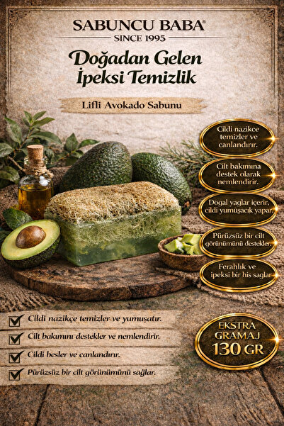 SABUNCU BABA - Doğal Kabak Lifli Avakado Sabunu 130 GR. Doğadan Gelen İpeksi ...