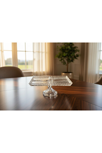 Elegent Multi purpose Medium Textured Glass Plate – Elegant Crystal Clear Ser...