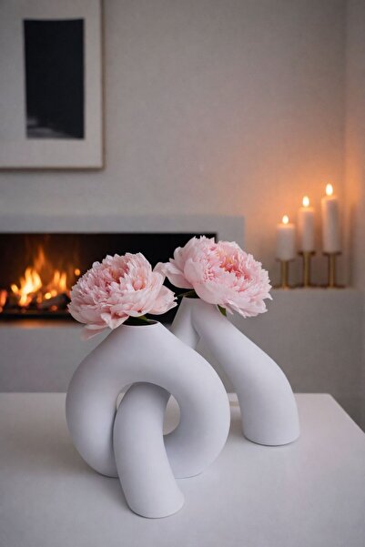 LOVESAR مجموعة مزهريات مزدوجة للديكور بتصميم بسيط