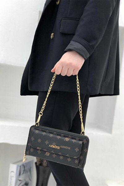 Armine ÇANTA 268 SİYAH BASKILI