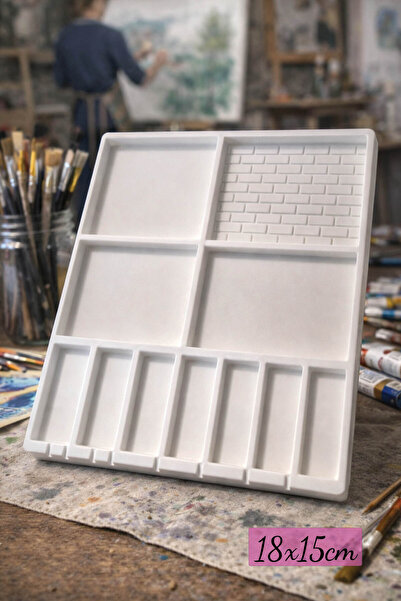 expres hediye Professional Painter Palette – 18 cm Multi-Compartment Paint Mi...