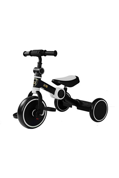 LEAN Tricicletă pliabilă pentru copii, alb-negru, cu roți EVA și pedale detaș...