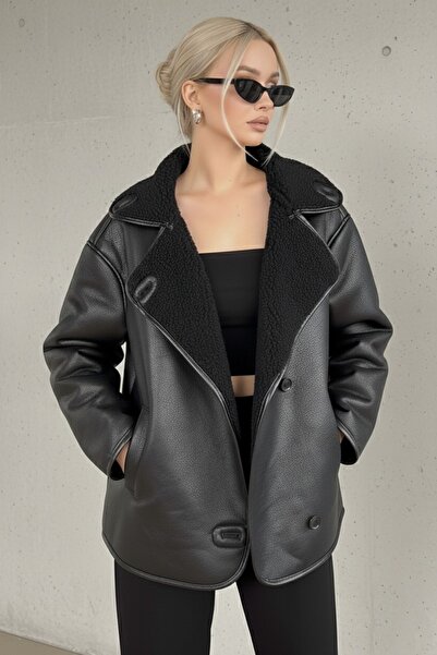 MADDİSSON Yeni Sezon İçi Peluşlu Süet Dokulu Oversize Mont