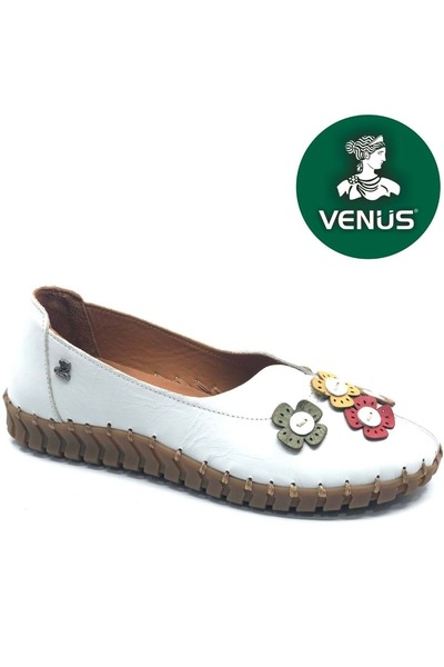 Venüs Itron Genuine Leather Orthopedic Women's Casual Shoes White