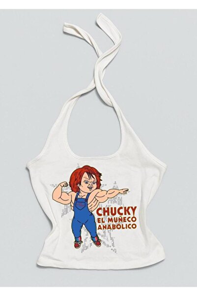 MAYDAY CULTURE Bluză crop top cu gât halter pentru femei, din Lycra