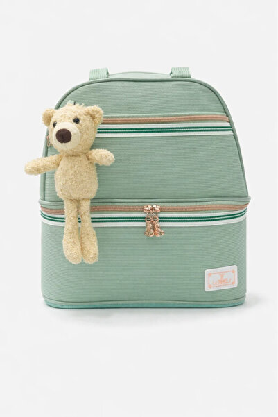 Urbanza Premium Green Insulated Lunch Backpack with Dual Compartments for Sch...