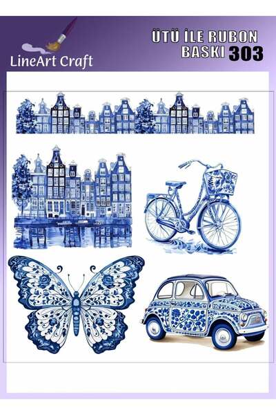 LİNEART Ütü ile Rubon Baskı Transfer No:RB303-30x30cm