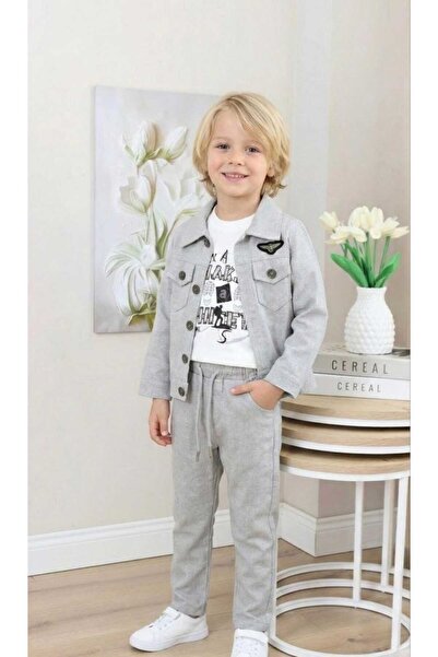 zavera for kids Αγόρι Παιδικό Λινό Σετ 3 Τεμαχίων με Λεπτομέρειες Τσέπης - 10...