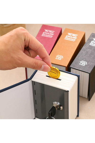 Marsilyan Book-Shaped Mini Size Lockable Safe and Piggy Bank Ieg-U87I5869
