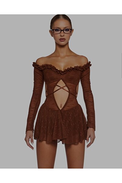 ARDSU فستان ميني من التول الوردي الجديد