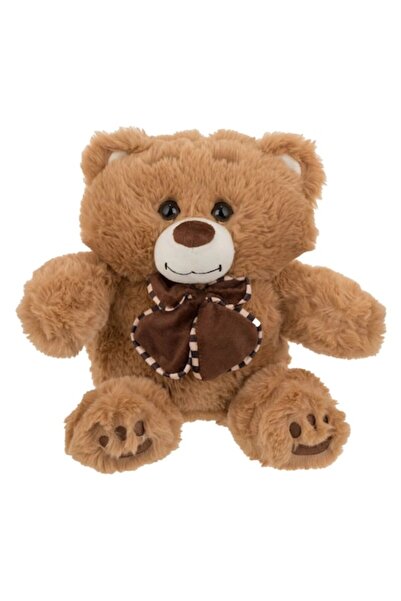 OEM Ursuleț de pluș maro cu fundă de catifea 28 cm