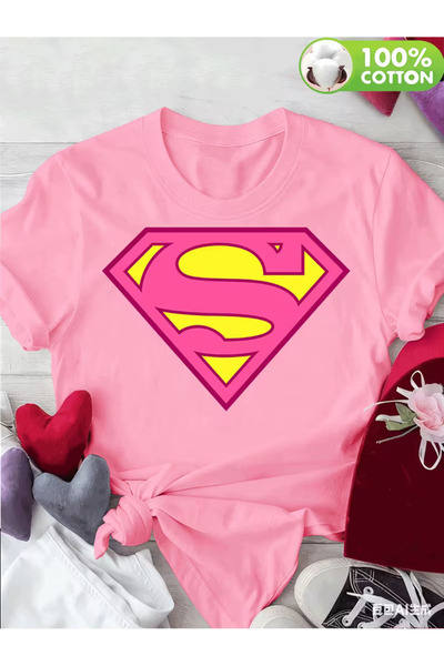 l'eivor Supergirl Printed Women's Cotton T-Shirt