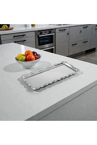 AR HOME 1 PCS STELL TRAY-RECTANGULAR-SILVER