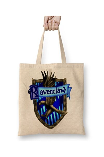 Toyaso Λογότυπο Ravenclaw Λευκή Υφασμάτινη Τσάντα Με Μακριούς Χειρολαβές Τσάν...