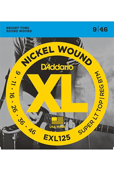Daddario مجموعة أوتار جيتار كهربائي من سلسلة D'Addario EXL125 XL نيكل (علوي خ...