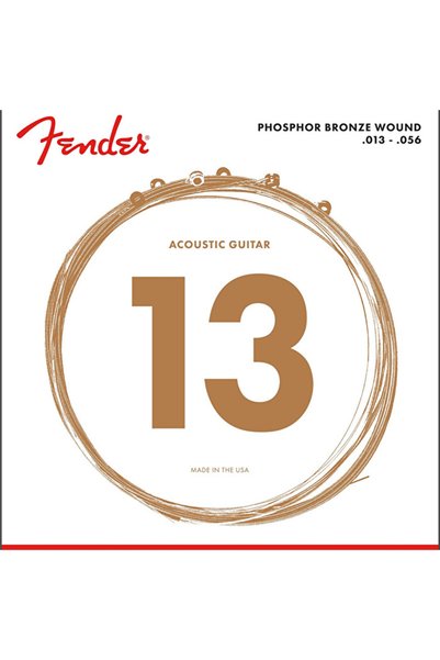 FENDER 0730060408 Phosphor Bronze Akustik Gitar Teli (13-56) | 60M Medium Set Güçlü Volüm ve Dolgun