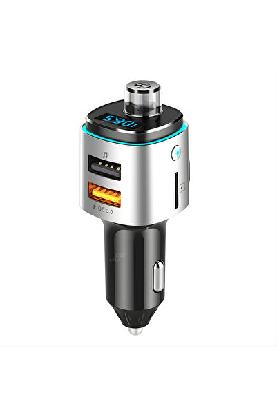 SGTT Modulator FM auto cu Bluetooth, 2 porturi USB-A pentru încărcare, slot m...