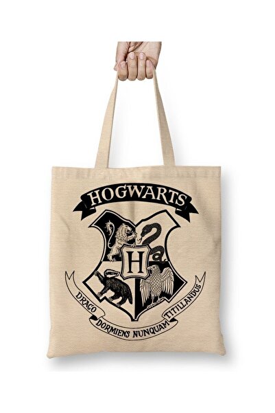 Toyaso Hogwarts 02 Geantă din pânză albă Geantă de cumpărături cu mâner lung ...