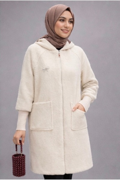 Laurella ROYAL TOUCH KAPÜŞONLU FERMUARLI ANGORA KABAN