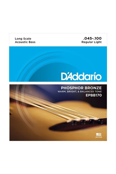 D'Addario EPBB170 Akustik Bas Gitar Tel Seti - 45-100 Long Scale (Profesyonel) | Fosfor Bronz Sargı