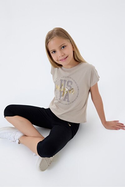 U.S. Polo Assn. Σετ κοριτσίστικο καφέ κολάν