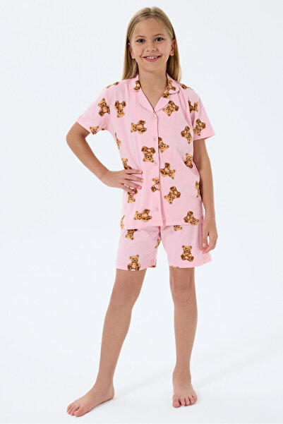 Rolypoly Set de pantaloni scurți cămașă roz pentru fetiță