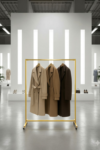 NovaLand Askılık Metal Konfeksiyon Ayaklı Elbise Askılık Tekerlekli 150x150x45