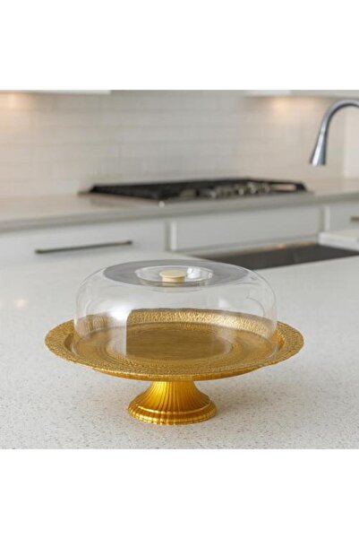 Generic Turkish Glass Cake Plate with Acrylic Base and Cover