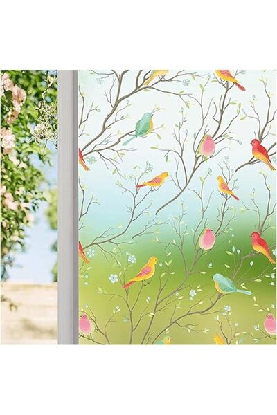 Arabest Stained Glass Window Film, 17.7 x 78.7 Inch Window Privacy Film, Wind...
