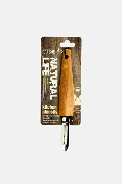 Cuisine Art Stainless Steel Peeler with Acacia Wood Handle, Silver