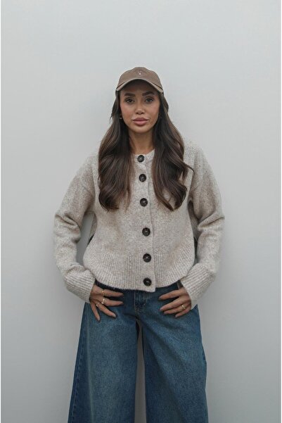 MATTİMODA Kadın Düğme Detaylı Triko Hırka