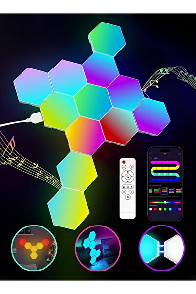 Generic Hexagon light panel smart RGB hexagon LED wall light, with app and re...