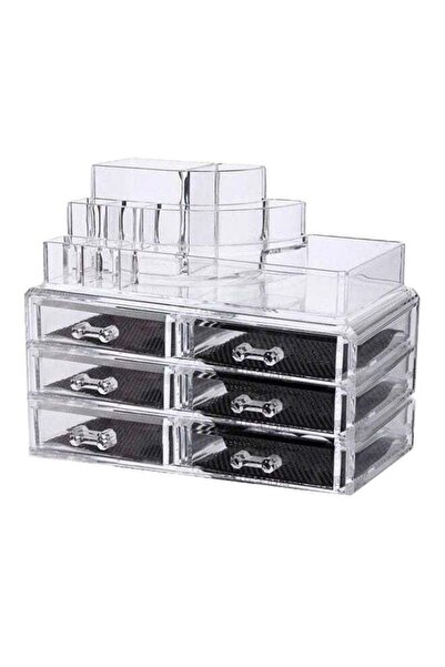 Generic منظم مستحضرات التجميل والمجوهرات من الأكريليك بستة أدراج