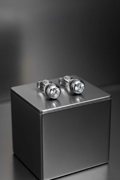 Takıparkxs Vip Küpe Seti Antialerjik, Paslanmaz Kararmaz 5 mm Top Zirkon Taşl...