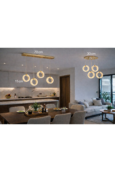 RSCOLLECTIONS 2 Lİ Mirage Modern Salon Paketi Kumandalı Gold