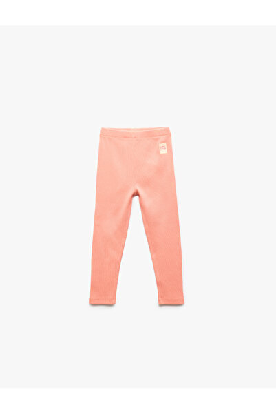 Koton πλέξη ριμπ Basic κολάν με λεπτομέρεια από βαμβακερή ετικέτα