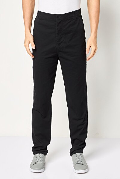 Dkny Men Regular Fit Plain Chino Pants, Black