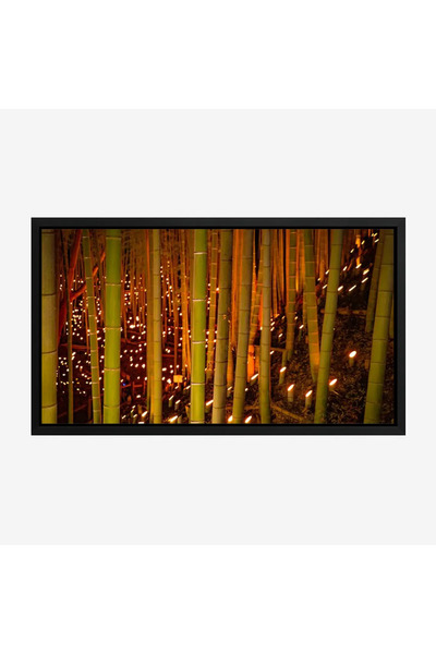 Tajridhome لوحة غابات - أعمدة خيزران - إضاءة دافئة - هادئ - لوحات طبيعة - لوح...