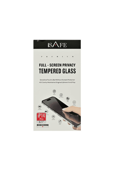 I SAFE واقي شاشة زجاجي عالي الدقة من ISAFE لهاتف آيفون 14 برو - حماية للخصوصية