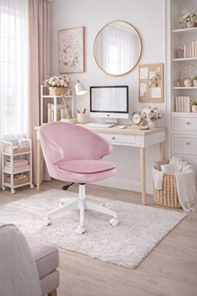 MARKAELZ Milas Beyaz Ayaklı Çalışma Sandalyesi