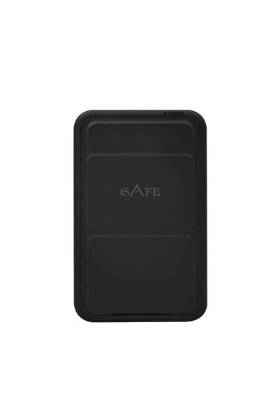 I SAFE شاحن iSAFE MAGSAFE مع حامل، سعة 6500 مللي أمبير، لون أسود