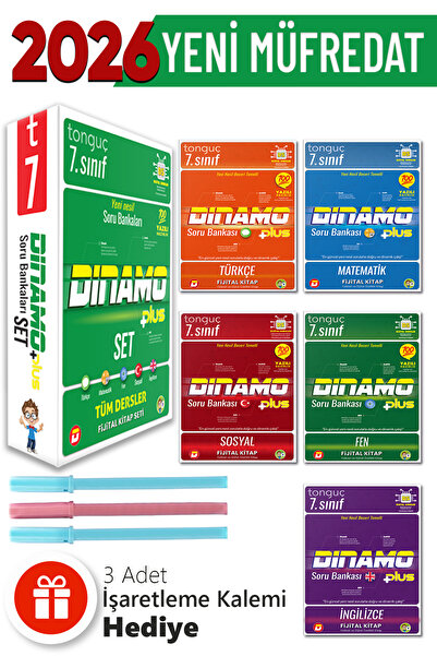 Tonguç Yayınları 7. Sınıf Dinamo Plus Tüm Dersler Soru Bankası Set Hediyeli