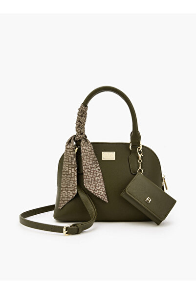 Flora Bella by Shoexpress حقيبة يد مزينة بوشاح ومحفظة قابلة للفصل - ارتفاع 19...