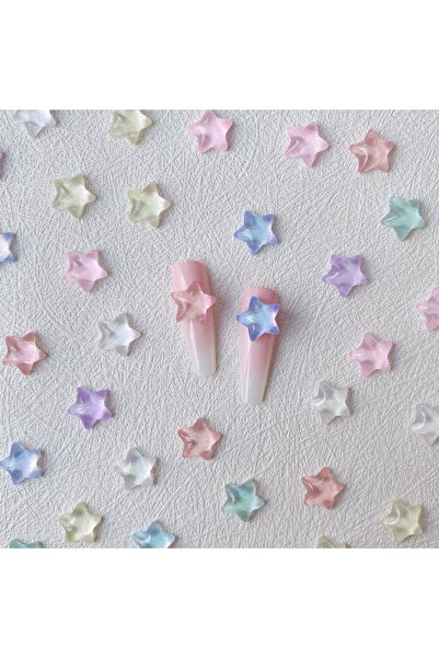 Choice ٢٠ قطعة متنوعة من إكسسوارات تزيين الأظافر بنجوم موكا بنمط السماء المرص...