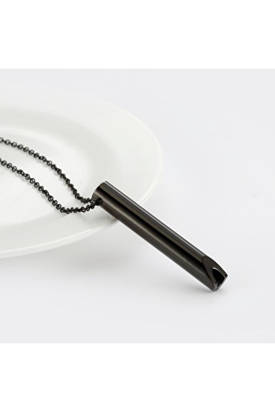 Choice قلادة سوداء أنيقة وعملية بتصميم صافرة تنفس، مجوهرات للتأمل وتخفيف القل...