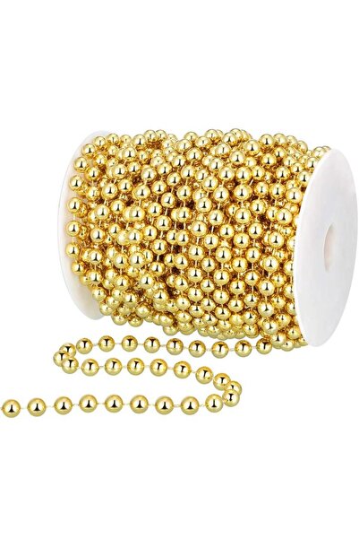 Choice سلسلة كرات بلاستيكية مطلية بالذهب بطول 15 مترًا، ملفوفة بقطر 7.5 مم، ل...