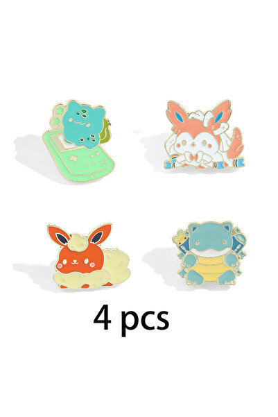 Miniso XZ5375 مجموعة دبابيس حيوانات كرتونية لطيفة مكونة من 4 أو 5 قطع: بيكاتش...