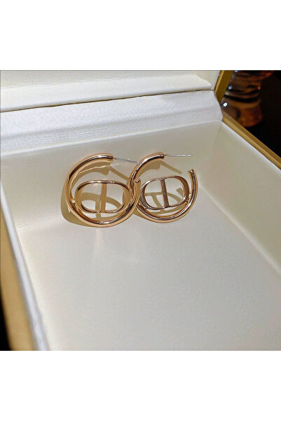 Choice أقراط نسائية فضية مرصعة، بتصميم إبرة، أنيقة وعصرية، مزينة بحروف OL وقل...