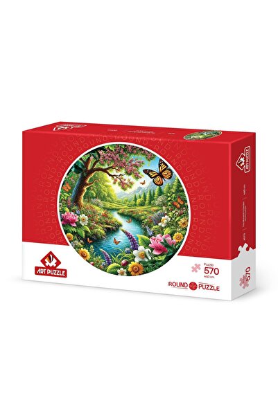 Art Puzzle Monarch's Garden 570 Piece Round Puzzle