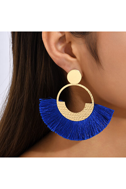 Choice أقراط برونزية عتيقة الطراز بوهيميا مزينة بشرابة مزخرفة بشكل مبالغ فيه،...